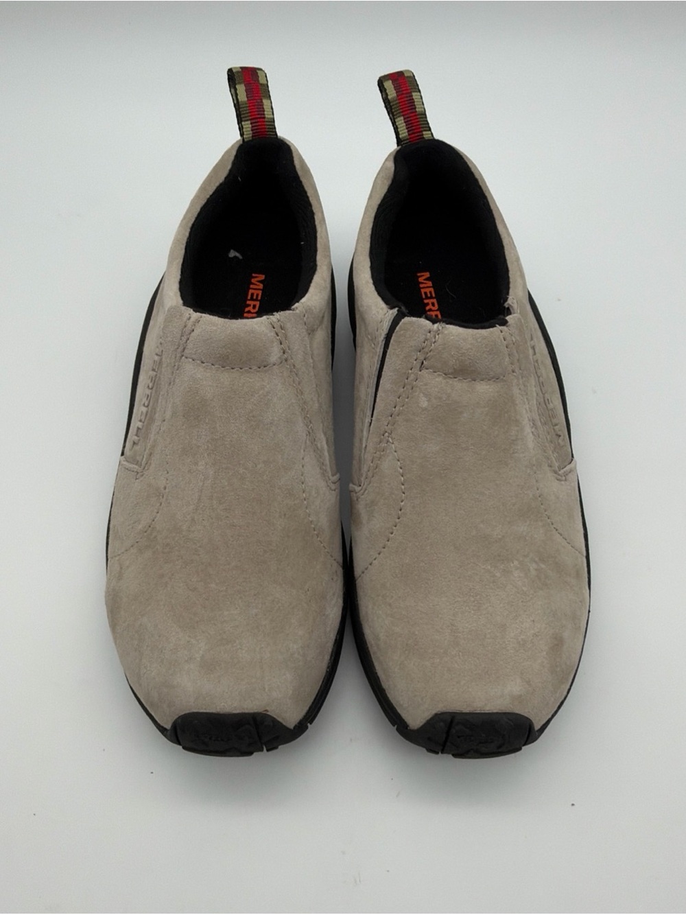 Merrell Women’s 7.5 Jungle Moc Slip-On Suede Loafers Clogs in Taupe and Black - Picture 4 of 8